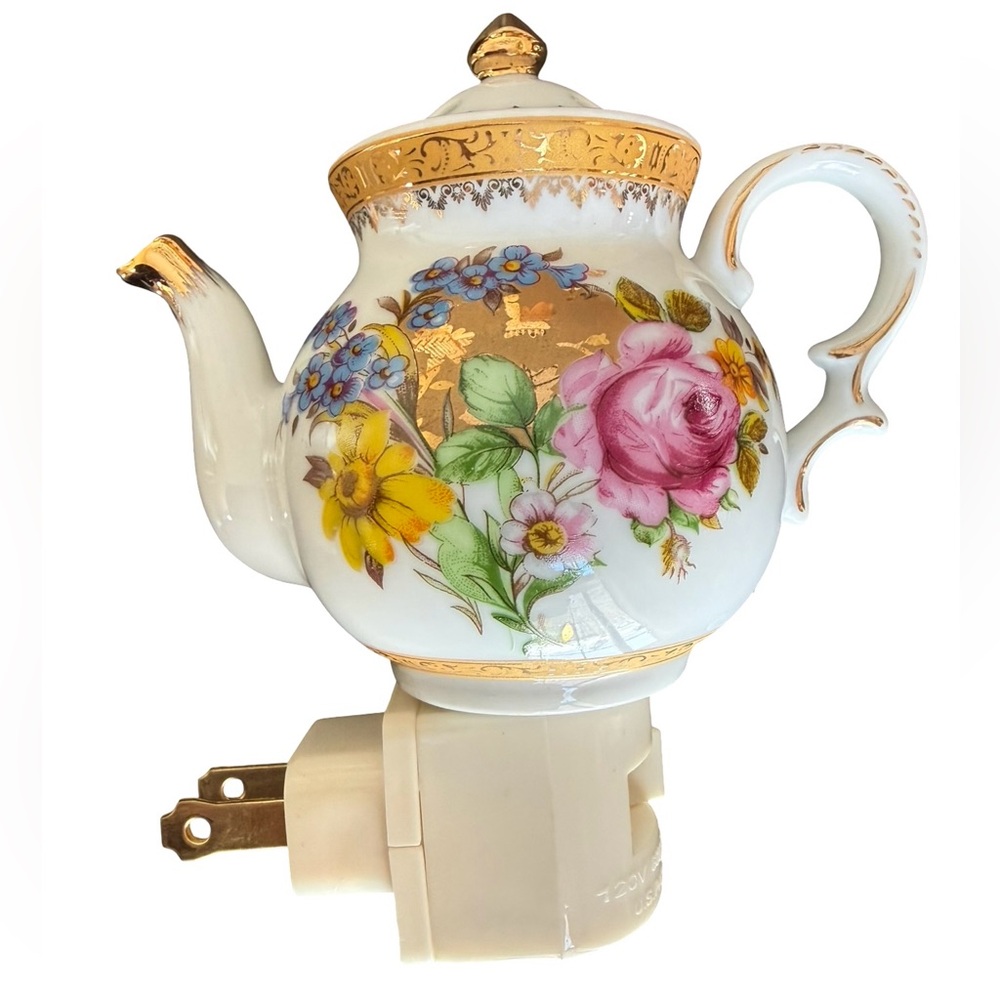 Sorelle Porcelain Floral Teapot Night Light